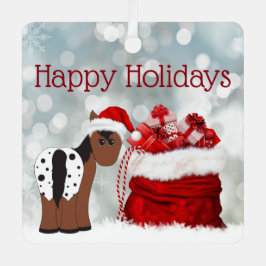 Speciaal uitgeruste klussinterpaarden en cadeautje metalen ornament