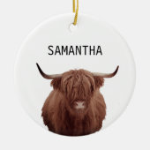 Speciaal uitgeruste Koe Farmhouse Keramisch Ornament (Voorkant)