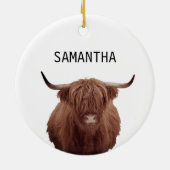 Speciaal uitgeruste Koe Farmhouse Keramisch Ornament (Achterkant)