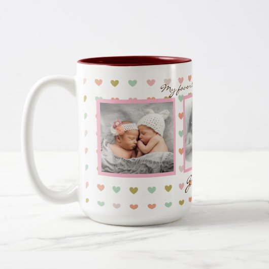 Speciaal uitgeruste koffie voor oma tweekleurige koffiemok (Links)