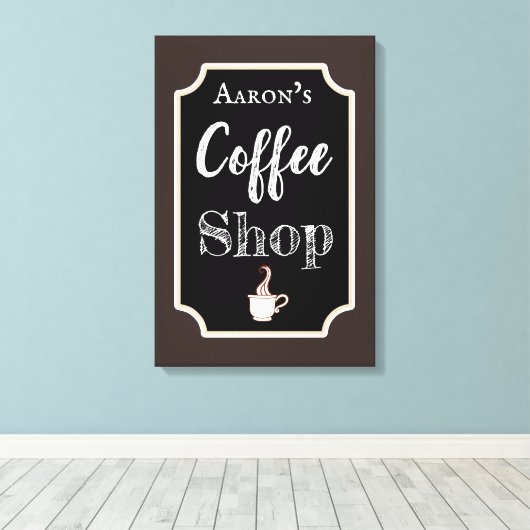Speciaal uitgeruste koffiewinkelkunst canvas afdruk (Insitu (Houten vloer))
