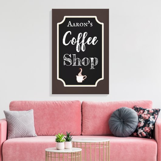 Speciaal uitgeruste koffiewinkelkunst canvas afdruk (Insitu (Woonkamer))