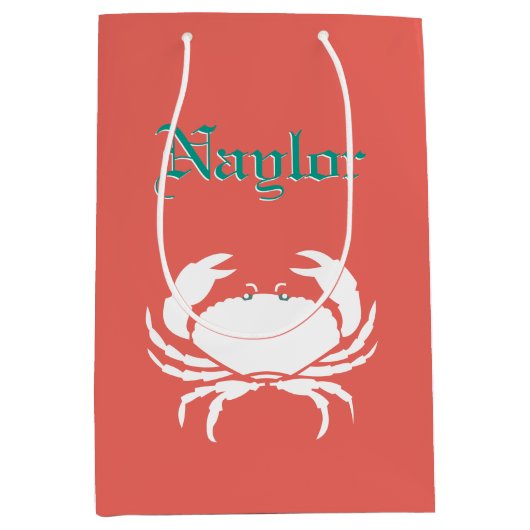 Speciaal uitgeruste krab printkoraal Gift Bag Medium Cadeauzakje (Voorkant)