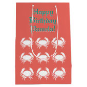 Speciaal uitgeruste krab printkoraal Gift Bag Medium Cadeauzakje (Achterkant)
