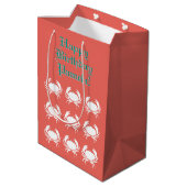 Speciaal uitgeruste krab printkoraal Gift Bag Medium Cadeauzakje (Achterkant Gekanteld)