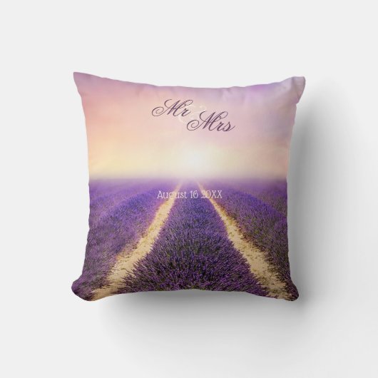 Speciaal uitgeruste lavender Field Wedding Pillow Kussen (Voorkant)