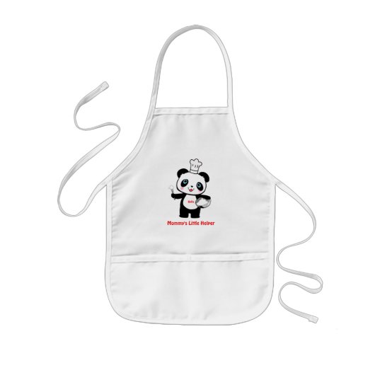 Speciaal uitgeruste mama's kleine Helper Panda Kin Kinder Schort (Voorkant)