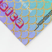 Speciaal uitgeruste naam Typografie Bright Mermaid Fleece Deken (Hoek)