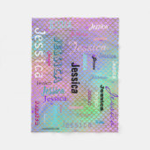 Speciaal uitgeruste naam Typografie Bright Mermaid Fleece Deken (Voorkant)