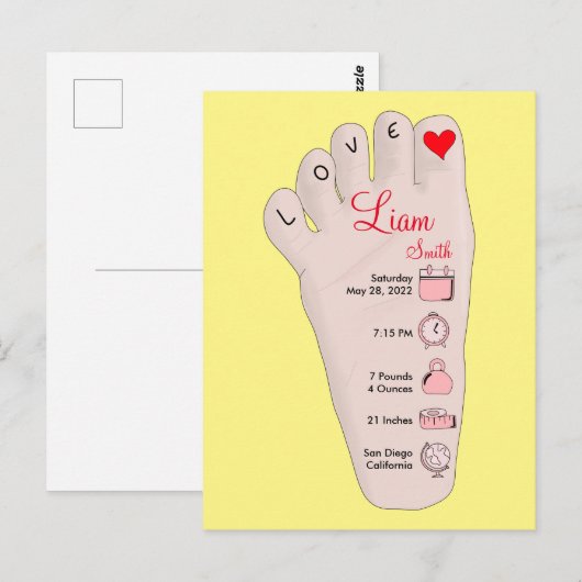 Speciaal uitgeruste nieuwe babycadeautjes: Gegeven Briefkaart (Voorkant / Achterkant)