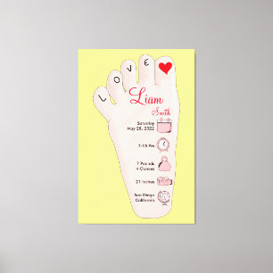Speciaal uitgeruste nieuwe babycadeautjes: Gegeven Canvas Afdruk