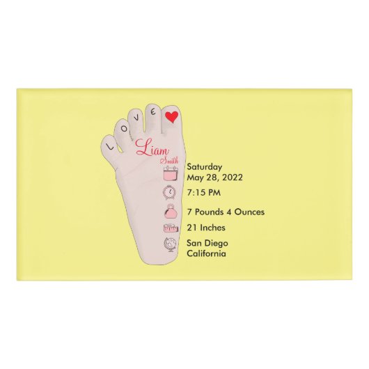 Speciaal uitgeruste nieuwe babycadeautjes: Gegeven Naambadge (Voorkant)