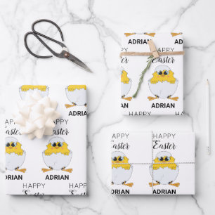 Speciaal uitgeruste paaseieren en paasmakerij inpakpapier vel