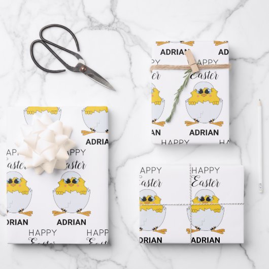 Speciaal uitgeruste paaseieren en paasmakerij inpakpapier vel (Voorkant)