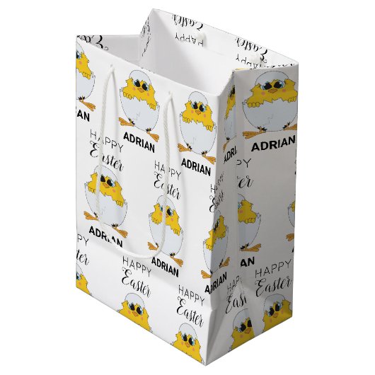 Speciaal uitgeruste paaseieren en paasmakerij medium cadeauzakje (Voorkant Gekanteld)