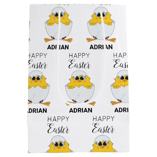 Speciaal uitgeruste paaseieren en paasmakerij medium cadeauzakje (Achterkant)