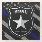 Speciaal uitgeruste politieagent Cop Flag van de N Glazen Onderzetter (Voorkant)