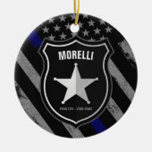 Speciaal uitgeruste politieagent Cop Flag van de N Keramisch Ornament (Voorkant)