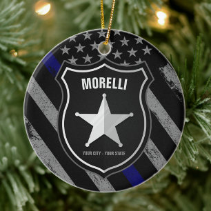 Speciaal uitgeruste politieagent Cop Flag van de N Keramisch Ornament