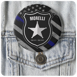 Speciaal uitgeruste politieagent Cop Flag van de N Ronde Button 7,6 Cm