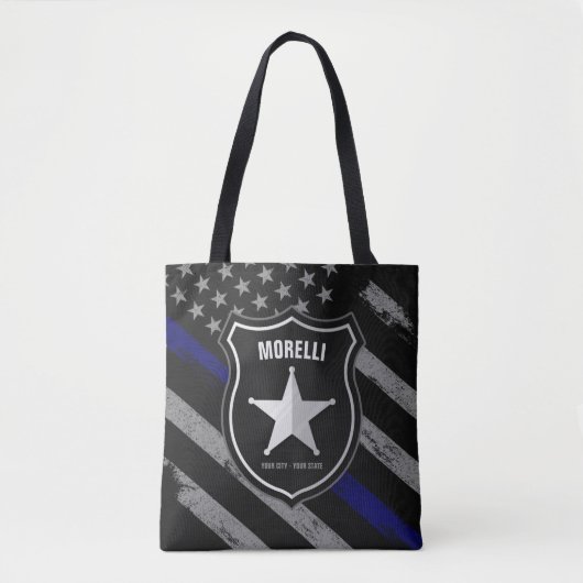 Speciaal uitgeruste politieagent Cop Flag van de N Tote Bag (Voorkant)