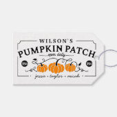 Speciaal uitgeruste pompoenpatch cadeaulabel (Voorkant (Horizontaal))