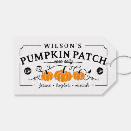 Speciaal uitgeruste pompoenpatch cadeaulabel