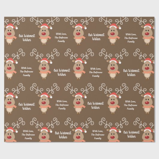 Speciaal uitgeruste rendieren cadeaupapier (Vlak)