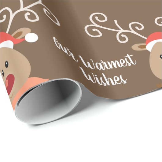 Speciaal uitgeruste rendieren cadeaupapier (Rol Hoek)