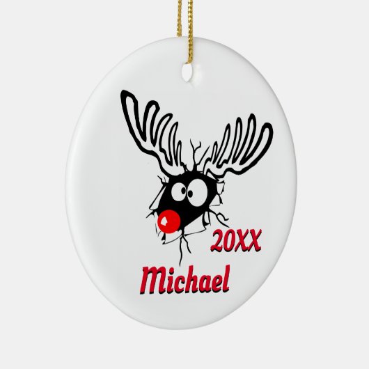 Speciaal uitgeruste rendierrender keramisch ornament (Rechts)