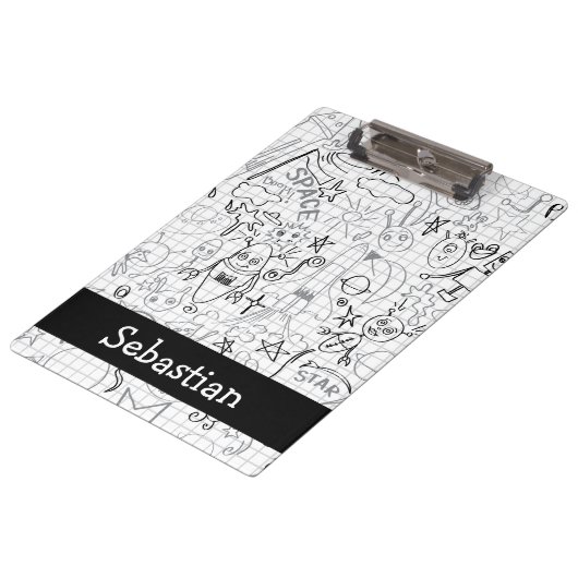 Speciaal uitgeruste Robot Rocket Ship en Alien Moo Klembord (Gekanteld)