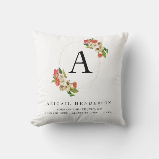 Speciaal uitgeruste Rustige Baby geboorte Stats Pi Kussen (Voorkant)