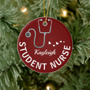 Speciaal uitgeruste verpleegster keramisch ornament