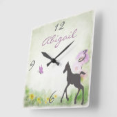 Speciaal uitgeruste wandklok voor foal- en vlinder (Hoek)