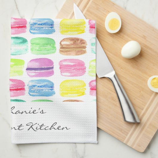 Speciaal uitgeruste Waterverf Macaroon Theedoek (Quarter Fold)