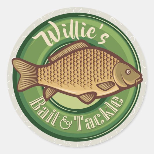 Speciaal uitgeruste winkel voor vis en horsmakreel ronde sticker (Voorkant)