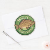 Speciaal uitgeruste winkel voor vis en horsmakreel ronde sticker (Envelop)