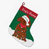 Speciaal uitgeruste Xmas Lights Red Goldendole Grote Kerstsok (Voorkant (Hangend))