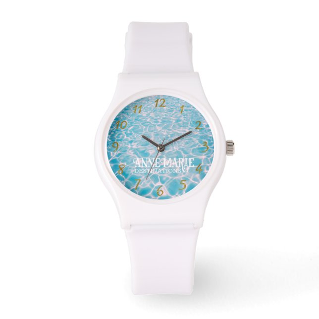 Speciaal uitgeruste zonnezomerpool (Aquatic Sunny  Horloge (Voorkant)