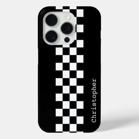 Speciaal uitgeruste zwarte en witte racebestekken Case-Mate iPhone case (Achterkant)