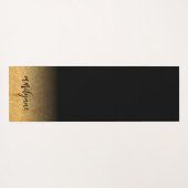 Speciaal uitgeruste zwarte goudmaaltijd yogamat (Achterkant (horizontaal))