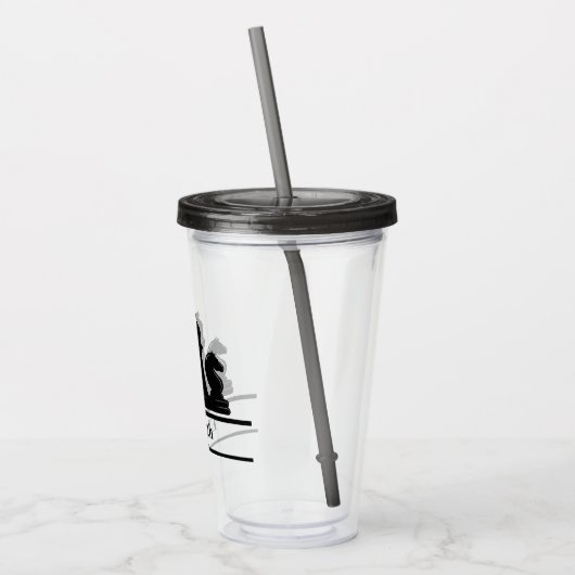 Speciaal uitgeruste zwarte schaakstukken acryl drinkbeker (Links)