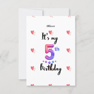 Speciaal uitgezonden Kaart voor het vijfde jaar va