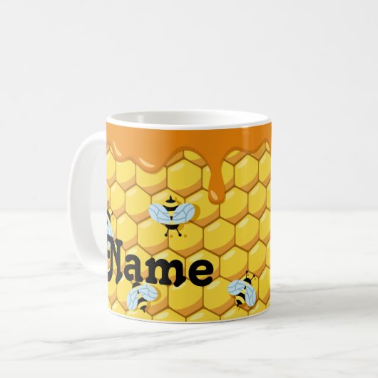 Speciaal uitstrijken van honingbijen ontwerpen kof koffiemok (Voorkant links)