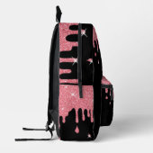 Speciaal uitstrijkroze glittereffect bedrukte rugzak (Links)