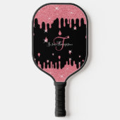 Speciaal uitstrijkroze glittereffect pickleball paddle (Voorkant)
