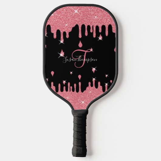 Speciaal uitstrijkroze glittereffect pickleball paddle (Achterkant)