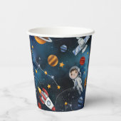 Speciaal uitwendige ruimte-illustratie 1e verjaard papieren bekers (Achterkant)