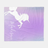 Speciaal Unicorn Cotton Snoep paars Stijlvol Fleece Deken (Voorkant (Horizontaal))