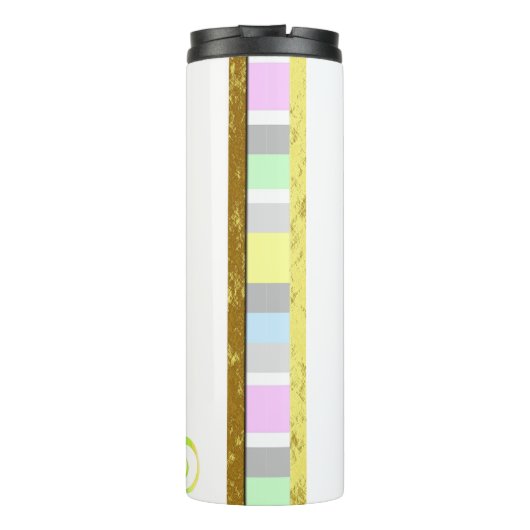 Speciaal Unicorn Face Pastel en Gold Glitter Thermosbeker (Achterkant)